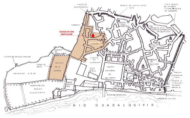 Jewish quarter in Christian medieval city, according to J.M. Escobar Camacho, 1989